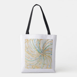 Abstract Art Gold Turquoise Modern Art Tote Bag