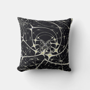 Abstract Art Golden Spiderweb Cushion