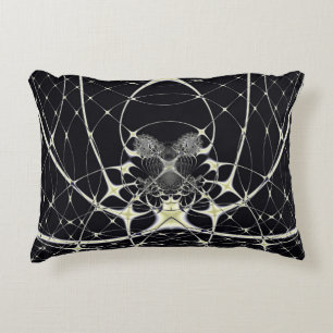Abstract Art Golden Spiderweb Decorative Cushion