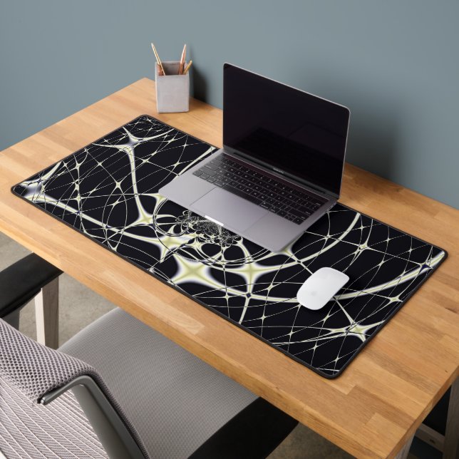 Abstract Art Golden Spiderweb Desk Mat (Office 2)