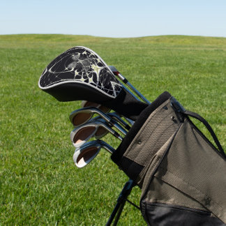 Abstract Art Golden Spiderweb Golf Head Cover