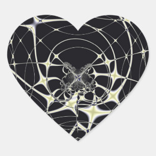 Abstract Art Golden Spiderweb Heart Sticker
