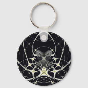 Abstract Art Golden Spiderweb Key Ring