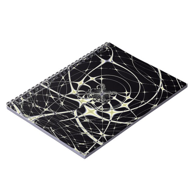 Abstract Art Golden Spiderweb Notebook (Left Side)
