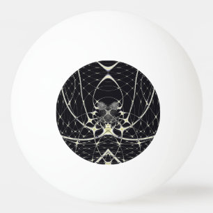 Abstract Art Golden Spiderweb Ping Pong Ball