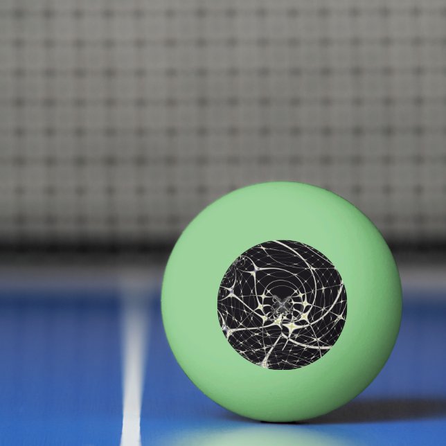 Abstract Art Golden Spiderweb Ping Pong Ball (Net)
