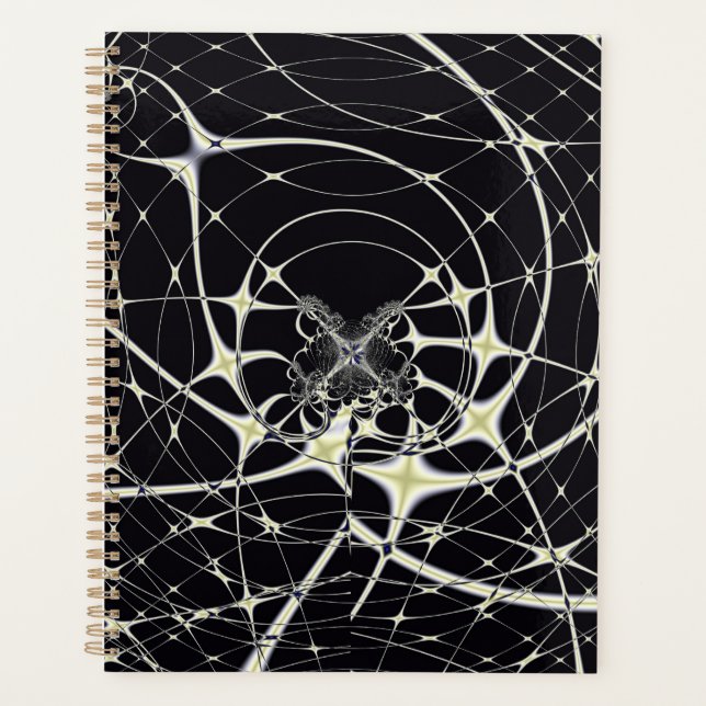 Abstract Art Golden Spiderweb Planner (Front)