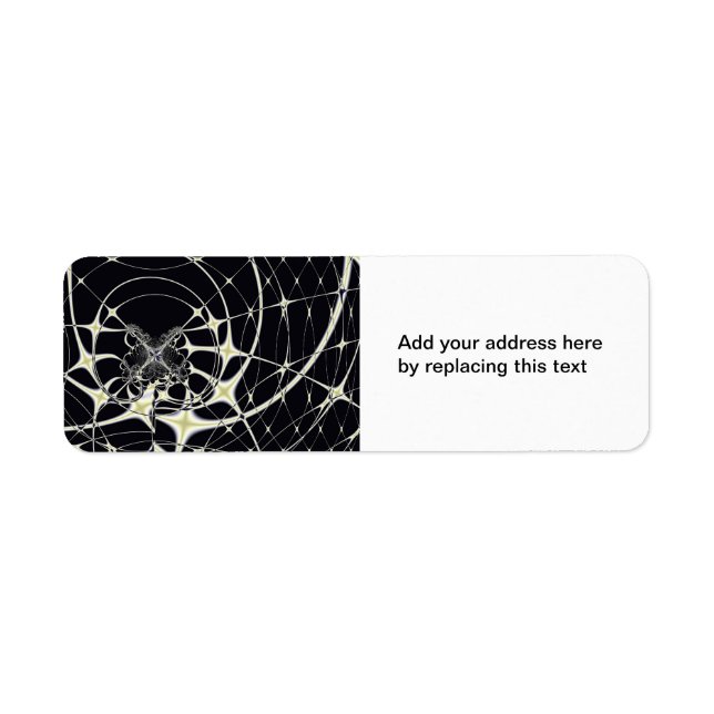 Abstract Art Golden Spiderweb Return Address Label (Front)