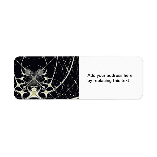 Abstract Art Golden Spiderweb Return Address Label (Front)
