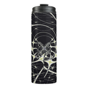 Abstract Art Golden Spiderweb Thermal Tumbler