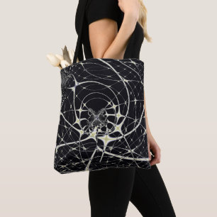 Abstract Art Golden Spiderweb Tote Bag