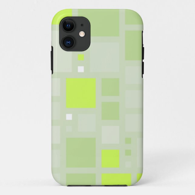 Abstract Art | Green Grey Squares 2 Case-Mate iPhone Case (Back)