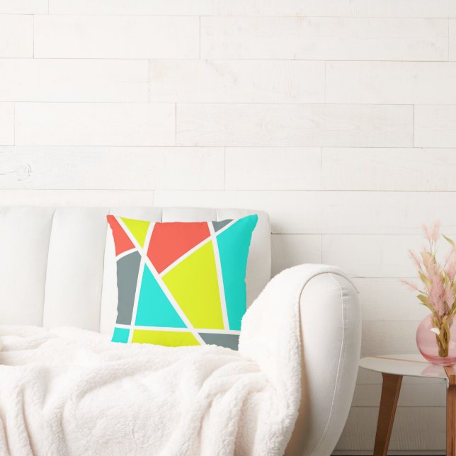 Abstract Art Grey Yellow Coral Minimalism Cushion (Couch)