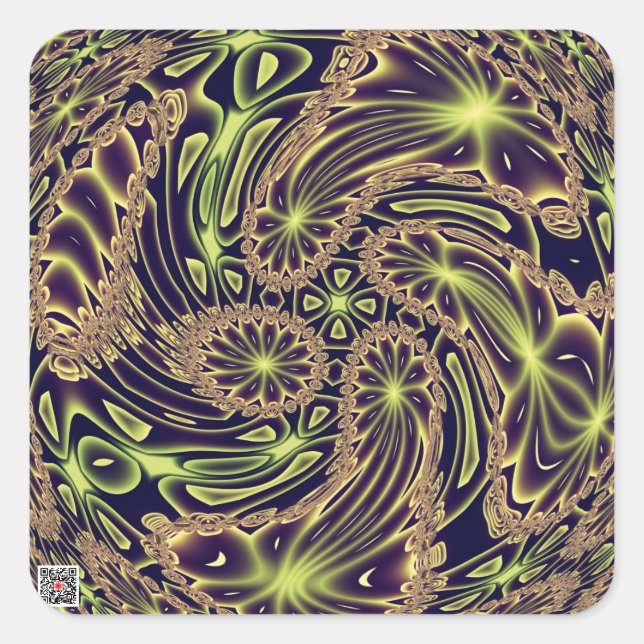 Abstract Art Happy Dance Square Sticker (Front)