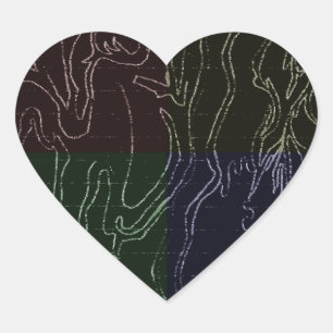 Abstract Art Heart Sticker