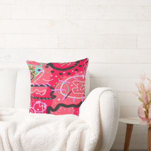 Abstract Art in Red Cushion