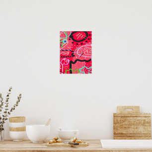 Abstract Art in Red Poster
