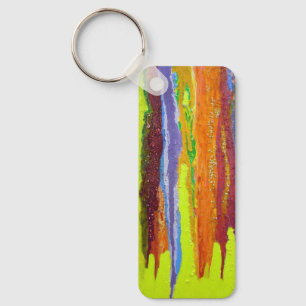 Abstract Art in Yellow Key Ring