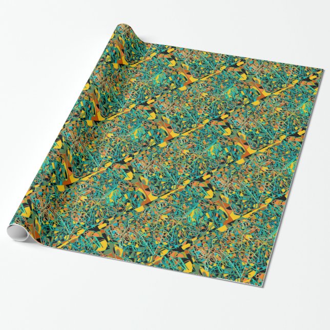 abstract art Indian look brick pattern sari design Wrapping Paper (Unrolled)