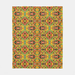 abstract art Indian style pattern multicolor Fleece Blanket