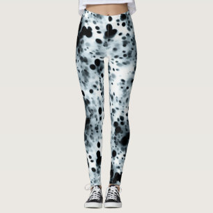 Abstract Art Inky Blue Polka Dot Storm Leggings