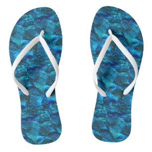 Abstract Art Inspired Blue Flip Flops