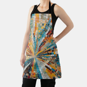 Abstract art-inspired mosaic splashes bright colou apron