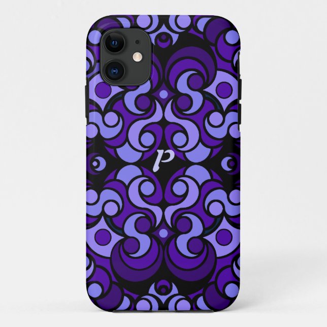Abstract Art iPad Case in Purple (Back)