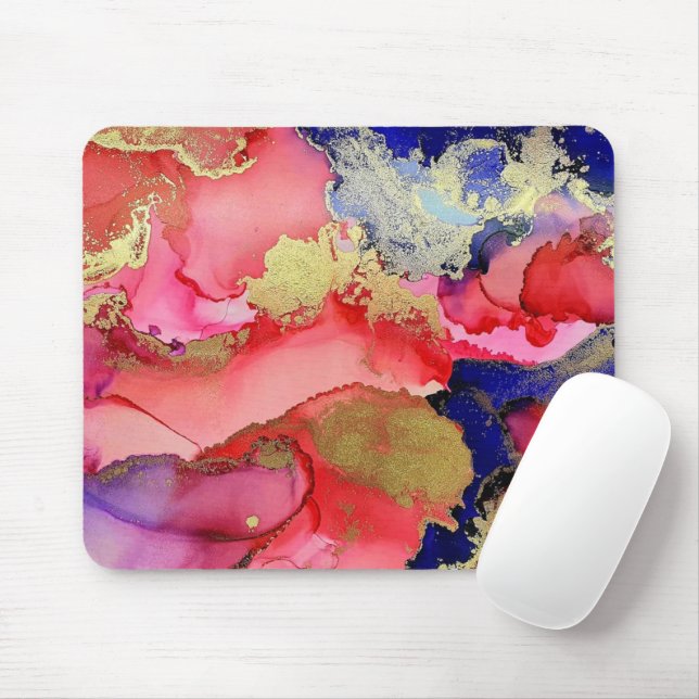 Abstract Art Jewel Tone Mouse Pad (With Mouse)