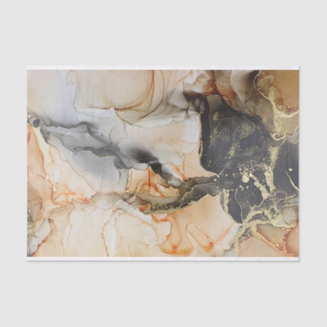 Abstract Art Jewel Toned Citrus, Black & Gold Tissue Paper (Front)