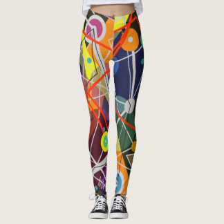 Abstract Art Kandinsky Mid-Century Modern Style  Leggings