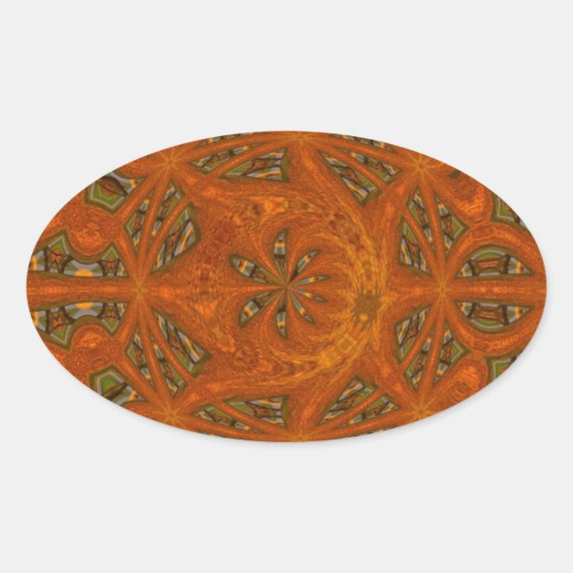 Abstract Art Labyrinth Oval Sticker (Front)