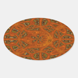 Abstract Art Labyrinth Oval Sticker