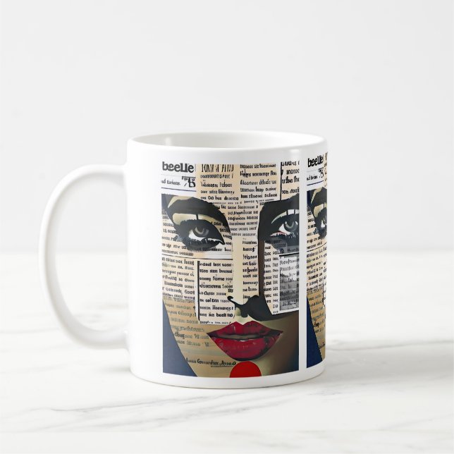 Abstract Art | Lady's Face Digital Art Coffee Mug (Left)