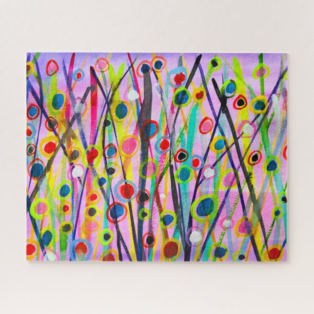 abstract art landscape colourful watercolor jigsaw puzzle (Horizontal)