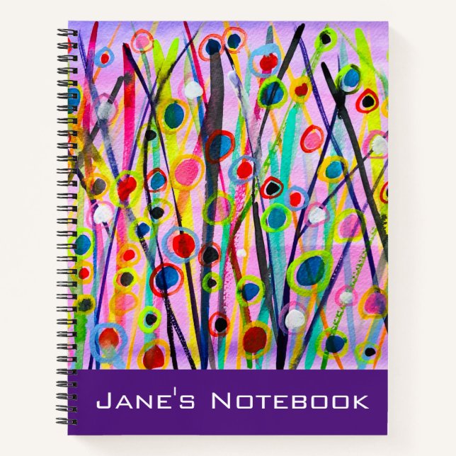 abstract art landscape colourful watercolor notebook (Front)