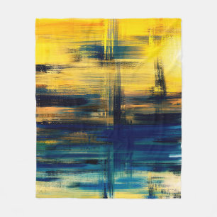 Abstract art landscape painting, background illust fleece blanket