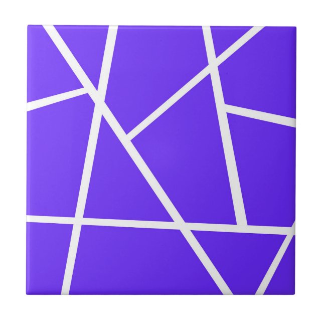 Abstract Art Lavender Blue Purple White Minimalism Ceramic Tile (Front)