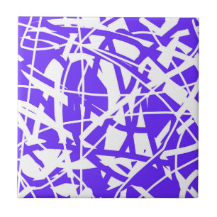 Abstract Art Lavender Blue Purple White Minimalism Ceramic Tile