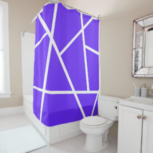 Abstract Art Lavender Blue Purple White Minimalism Shower Curtain