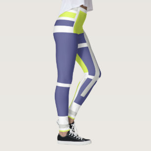 Abstract Art Lavender Blue White Pastel Leggings