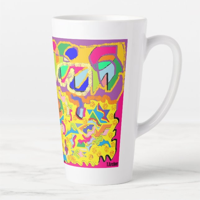 Abstract Art like Josephs Multi coloured coat !  Latte Mug (Right)
