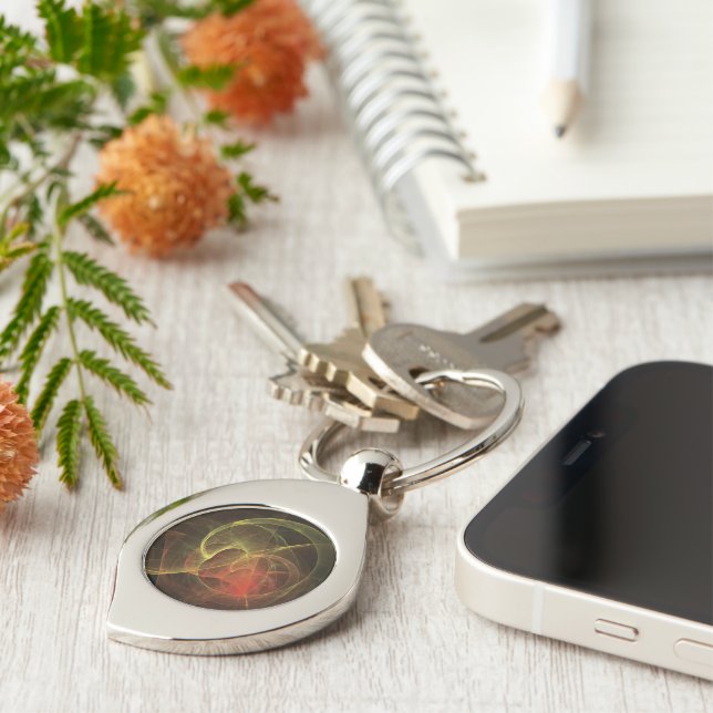 Abstract Art Magic Flame Key Ring (Side)