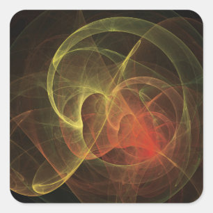 Abstract Art Magic Flame Square Sticker