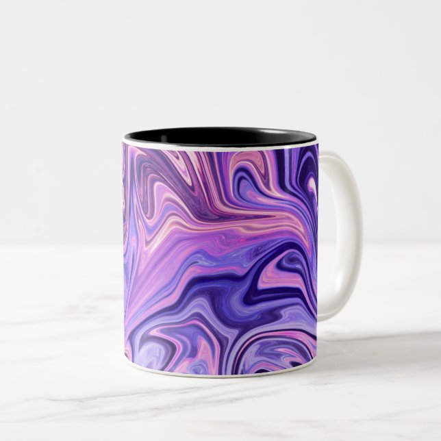 Abstract art masterpiece Two-Tone coffee mug (Front Right)