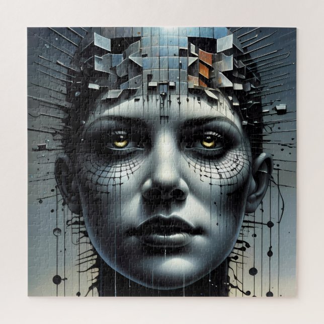 Abstract Art Matrix Girl jigsaw puzzle (Vertical)