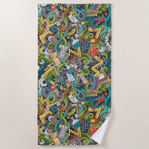 Abstract Art Medical Icon Pattern Beach Towel
