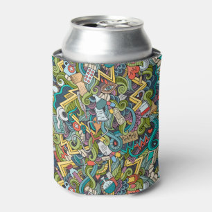 Abstract Art Medical Icon Pattern Can Cooler