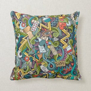 Abstract Art Medical Icon Pattern Cushion