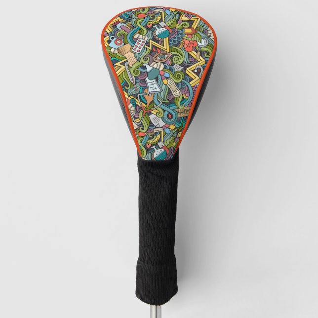 Abstract Art Medical Icon Pattern Golf Head Cover (Front)